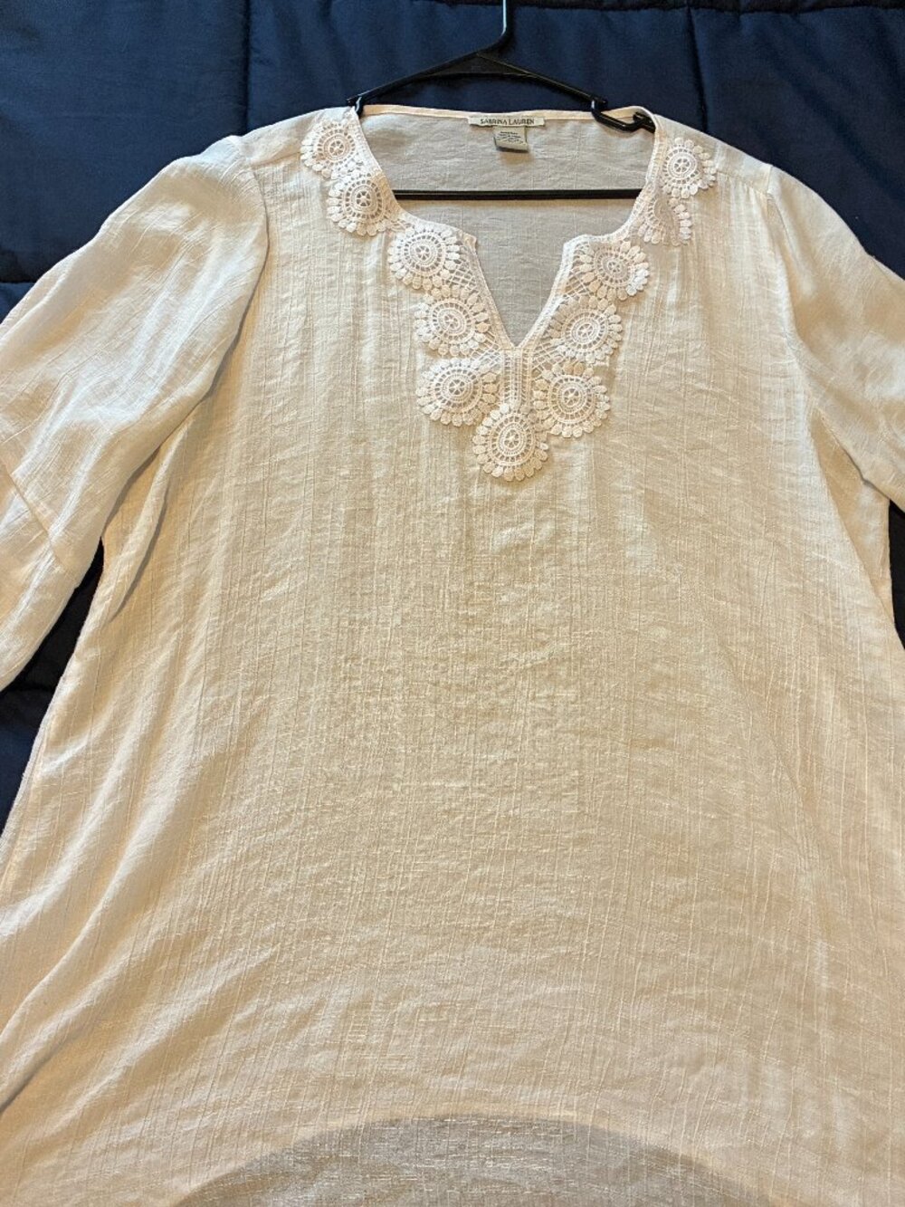 Sabrina Lauren  white boho blouse